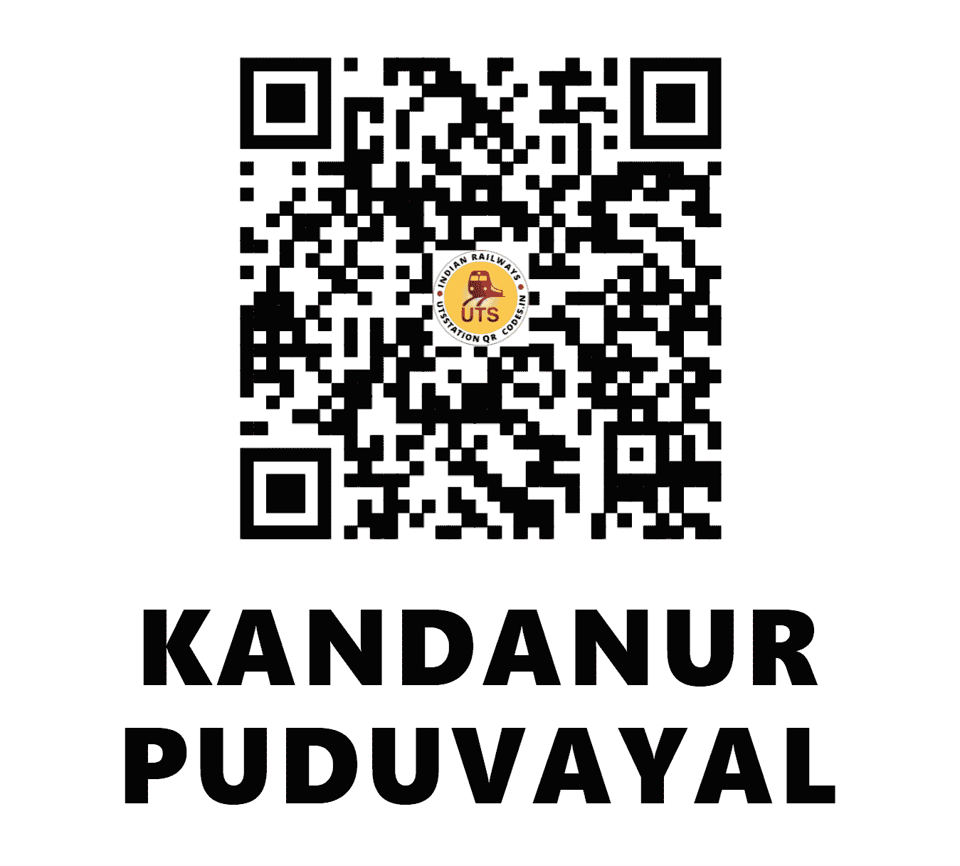 UTS QR Code for KANDANUR PUDUVAYAL - KNPL - SR (TAMIL NADU)